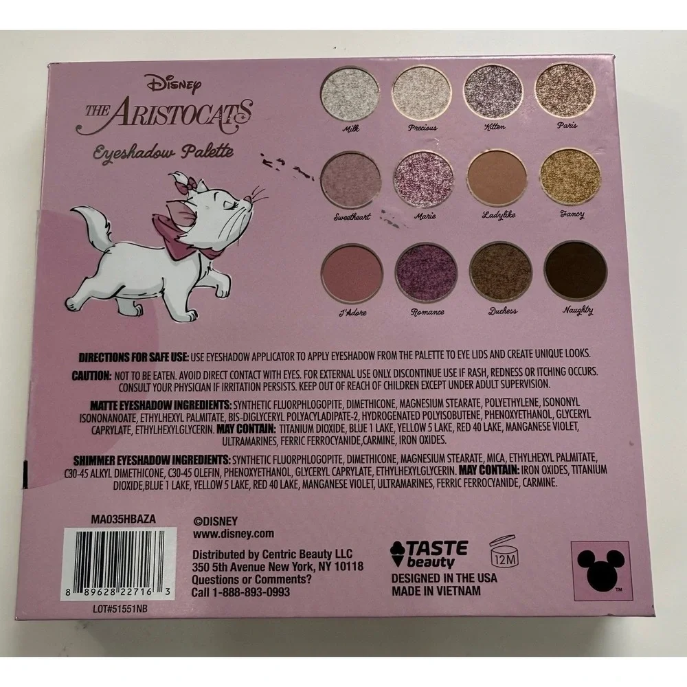 Disney The Aristocats Marie Eyeshadow Palette and Spa Headband Set Taste Beauty